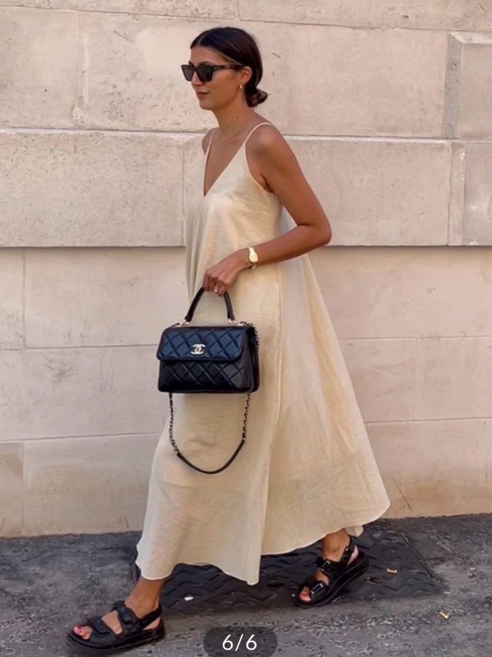Commense Cream Sleeveless V-Neck Maxi Dress